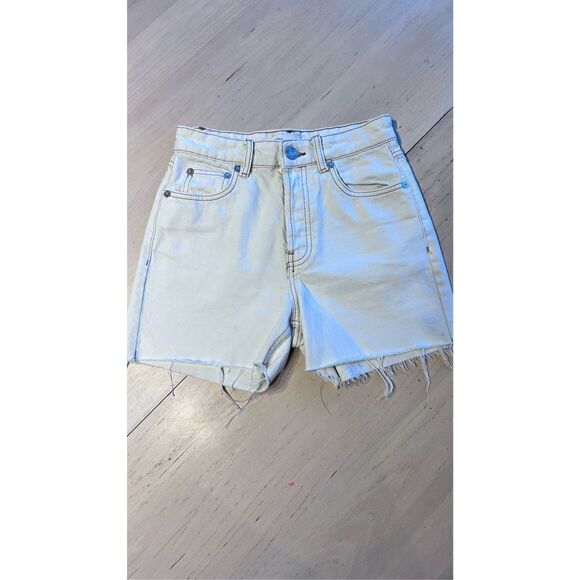 ZARA TAN DENIM JEAN SHORTS HIGH RISE WOMENS SIZE 2 - Picture 3 of 9